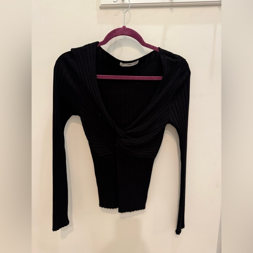 Mango Ribbed Front Knot Sweater - Picture 6 of 7